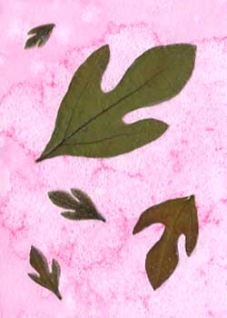 "Dancing In The Wind" by Heather Boyd, Annapolis MD - Watercolor & Pressed Sassafras Leaves